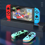JOY-02 Gaming-Controller (links und rechts) mit RGB-Beleuchtung, ergonomischer Oberfläche und Bluetooth-Funktion für Switch / Switch OLED / Switch Pro / Switch Lite / Switch Joy-Con, Schwarz, Grau