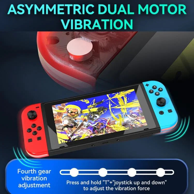 JOY-02 Gaming-Controller (links und rechts) mit RGB-Beleuchtung, ergonomischer Oberfläche und Bluetooth-Funktion für Switch / Switch OLED / Switch Pro / Switch Lite / Switch Joy-Con, Schwarz, Grau