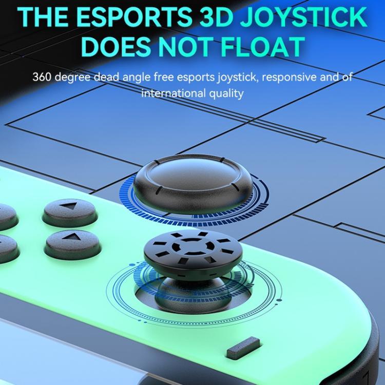 JOY-02 Gaming-Controller (links und rechts) mit RGB-Beleuchtung, ergonomischer Oberfläche und Bluetooth-Funktion für Switch / Switch OLED / Switch Pro / Switch Lite / Switch Joy-Con, Schwarz, Grau