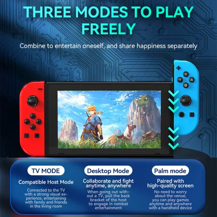 JOY-02 Gaming-Controller (links und rechts) mit RGB-Beleuchtung, ergonomischer Oberfläche und Bluetooth-Funktion für Switch / Switch OLED / Switch Pro / Switch Lite / Switch Joy-Con, Farben: Blau/Rot, Grün/Blau, Weiß
