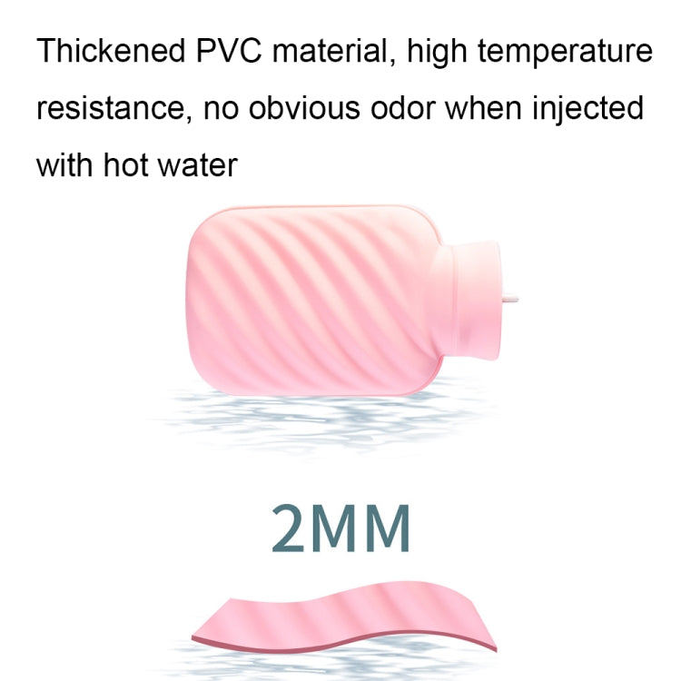 Imitation Rabbit Fur Water-filled PVC Explosion-proof Hot Water Bag for Cold / Hot Compresses, Pink 500ml, Green 500ml, Blue 500ml, Pink 1000ml, Green 1000ml, Blue 1000ml