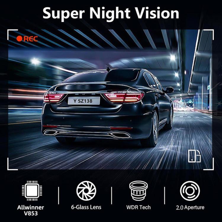 3-Zoll Dual-Kamera Front 4K + Rück 2K HD WiFi Fahrrekorder, A5