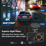 3-Zoll Dual-Kamera Front 4K + Rück 2K HD WiFi Fahrrekorder, A5