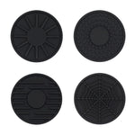 4pcs/set 6.8x0.3cm Car Anti-slip Silicone Water Coaster Storage Interior, Black, Gray, Brown, Green, Wine Red