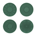 4pcs/set 6.8x0.3cm Car Anti-slip Silicone Water Coaster Storage Interior, Black, Gray, Brown, Green, Wine Red