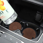 4pcs/set 6.8x0.3cm Car Anti-slip Silicone Water Coaster Storage Interior, Black, Gray, Brown, Green, Wine Red