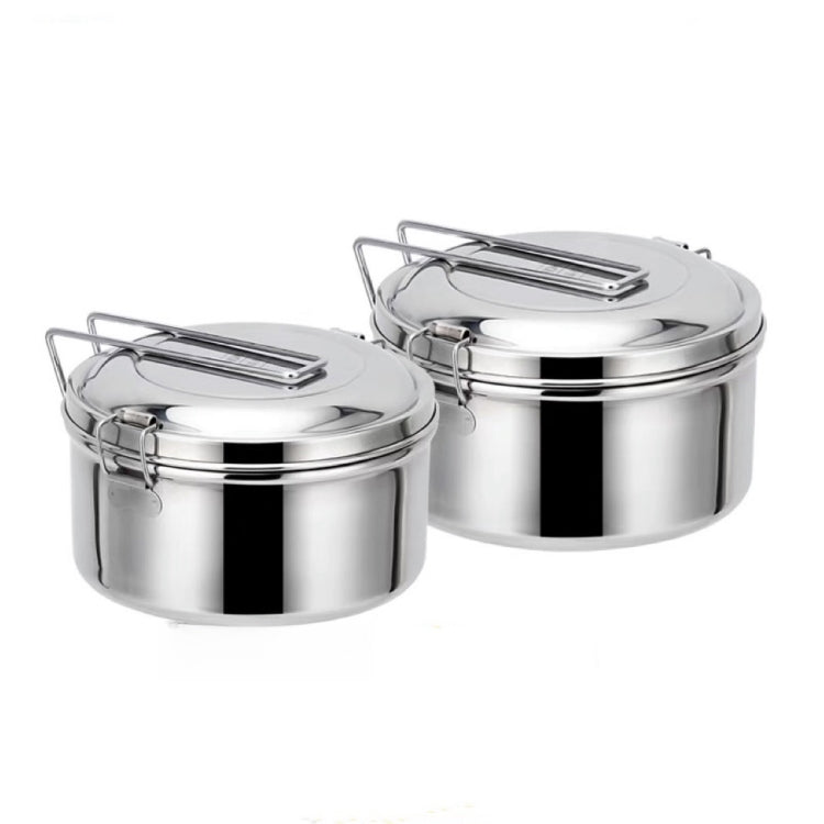 Runde Lunchbox aus 304 Edelstahl, 14cm einlagig, 16cm einlagig, 14cm doppelwandig, 16cm doppelwandig