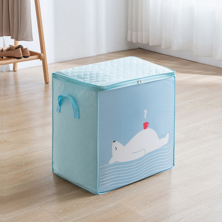 Vliesstoff-Kleider-Organizer, staubdichter Quilt-Aufbewahrungsbeutel, horizontal, Marineblau 50x42x39cm, vertikal, Hellblau 48x35x48cm
