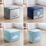 Vliesstoff-Kleider-Organizer, staubdichter Quilt-Aufbewahrungsbeutel, horizontal, Marineblau 50x42x39cm, vertikal, Hellblau 48x35x48cm