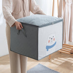 Vliesstoff-Kleider-Organizer, staubdichter Quilt-Aufbewahrungsbeutel, horizontal, Marineblau 50x42x39cm, vertikal, Hellblau 48x35x48cm