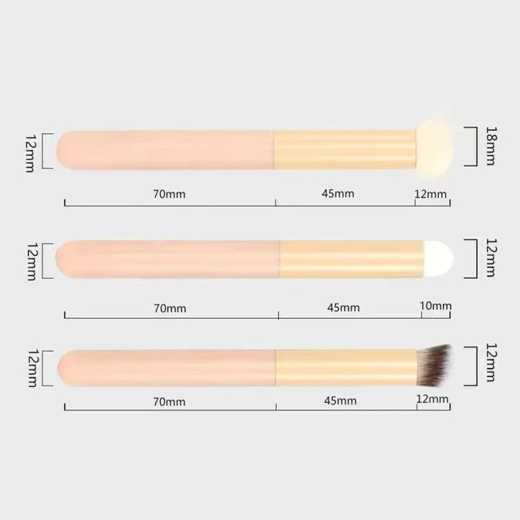 Nass- und Trocken-Dual-Use Tragbarer Concealer-Pinsel Multifunktionales Beauty-Tool, 3 Stück/Set, Pilz-Stil, Diagonal-Stil