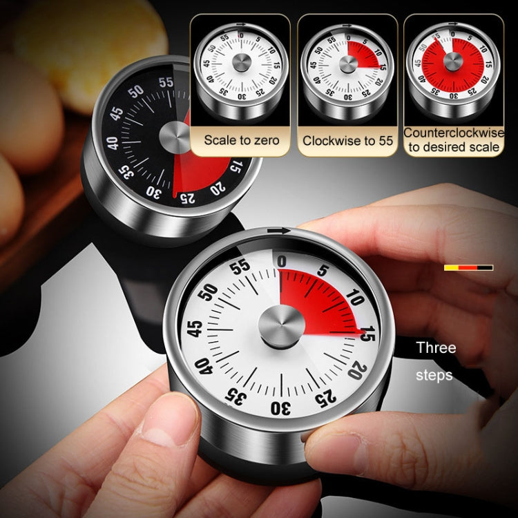 Mechanischer Küchentimer aus Edelstahl, Zeitmanagement-Erinnerung für Schüler, Backwecker