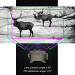 H8201 4K Infrarotkamera mit Dual-Objektiv 32MP HD-Nachtsicht-Überwachungskamera, H8201 Wildkamera für den Außenbereich
