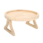 25cm klappbares Sofa-Rundtablett, Couch-Armlehnenablage für zu Hause, Kiefernholz, Bambus