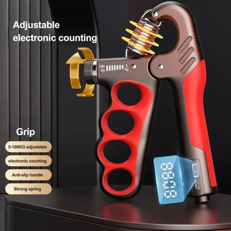 5-100kg Verstellbarer Handgriff-Krafttrainer Armmuskel-Trainer, Elektronischer Zähler Orange, Elektronischer Zähler Rot, Elektronischer Zähler Grau, Mechanischer Zähler Orange, Mechanischer Zähler Rot, Mechanischer Zähler Grau