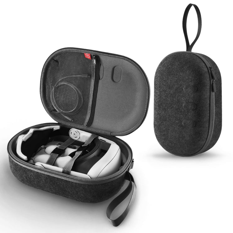 JYS-MQ018 Aufbewahrungstasche für Apple Vision Pro / Meta Quest 3 VR-Brillen, Anti-Sturz und Anti-Kratz, tragbare Tasche, Schwarz, Grau