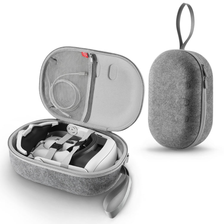 JYS-MQ018 Aufbewahrungstasche für Apple Vision Pro / Meta Quest 3 VR-Brillen, Anti-Sturz und Anti-Kratz, tragbare Tasche, Schwarz, Grau