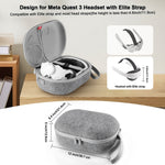JYS-MQ018 Aufbewahrungstasche für Apple Vision Pro / Meta Quest 3 VR-Brillen, Anti-Sturz und Anti-Kratz, tragbare Tasche, Schwarz, Grau