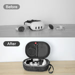 JYS-MQ018 Aufbewahrungstasche für Apple Vision Pro / Meta Quest 3 VR-Brillen, Anti-Sturz und Anti-Kratz, tragbare Tasche, Schwarz, Grau