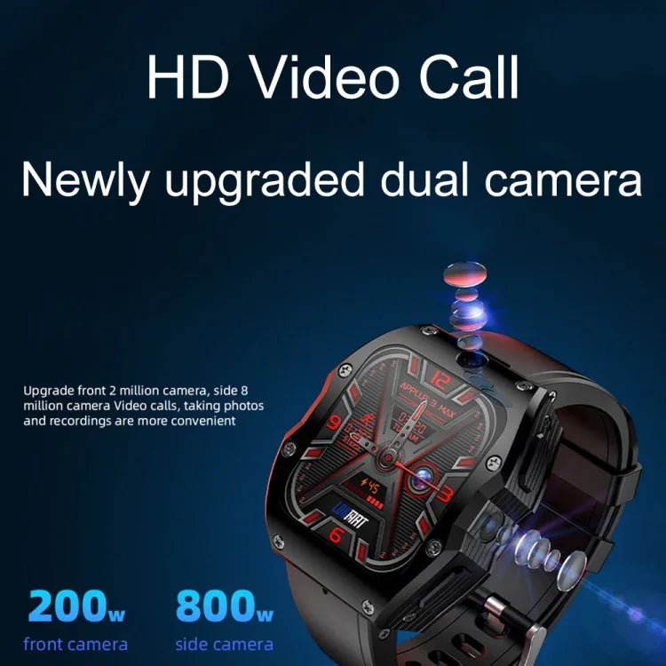 LOKMAT Appllp 3 Max 2,02-Zoll-Steckkarte 4G Anruf Wasserdichte Sport-Smartwatch mit SOS