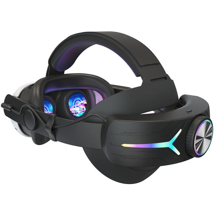 Für Meta Quest 3 USB-wiederaufladbares faltbares Headset mit RGB-Beleuchtungseffekt, für Meta Quest 3 (Elite), für Meta Quest 3 (Weiß), für Meta Quest 3 (Schwarz)