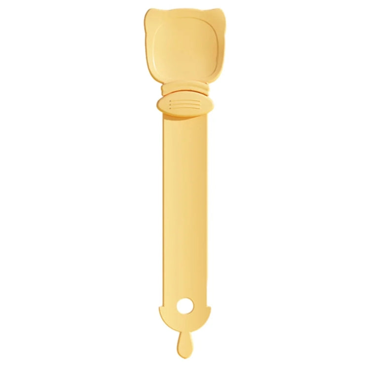 Katzenfütterer Katzenstreifen-Quetscher Haustier Snack Hackfleisch Fütterungslöffel, Orange, Grün, Beige