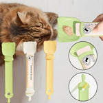 Katzenfütterer Katzenstreifen-Quetscher Haustier Snack Hackfleisch Fütterungslöffel, Orange, Grün, Beige