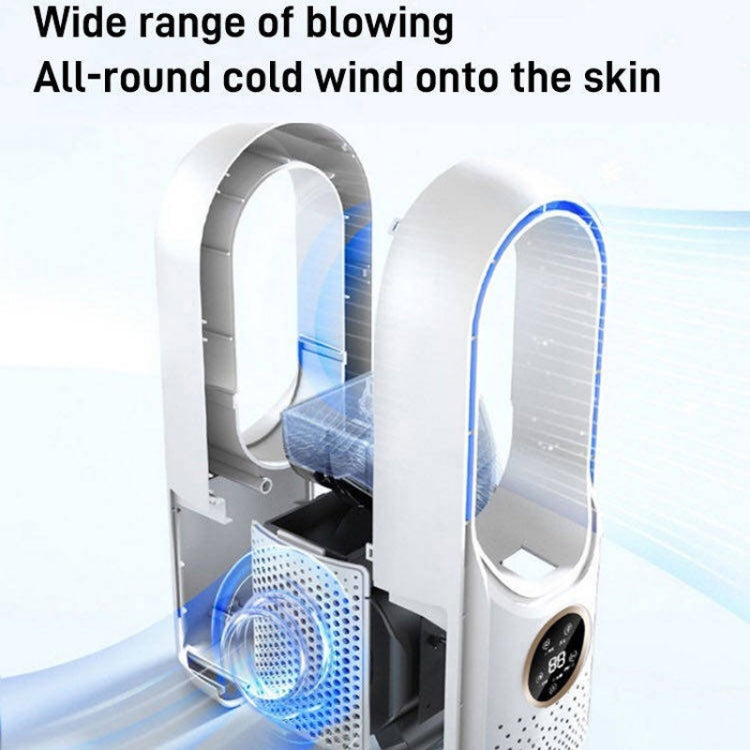 Schreibtisch Ventilator ohne Rotorblätter mit Luftbefeuchtung, sechsstufig einstellbar mit LED-Licht und Timer-Funktion