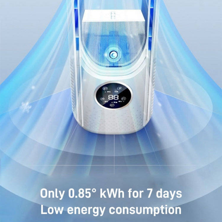 Schreibtisch Ventilator ohne Rotorblätter mit Luftbefeuchtung, sechsstufig einstellbar mit LED-Licht und Timer-Funktion