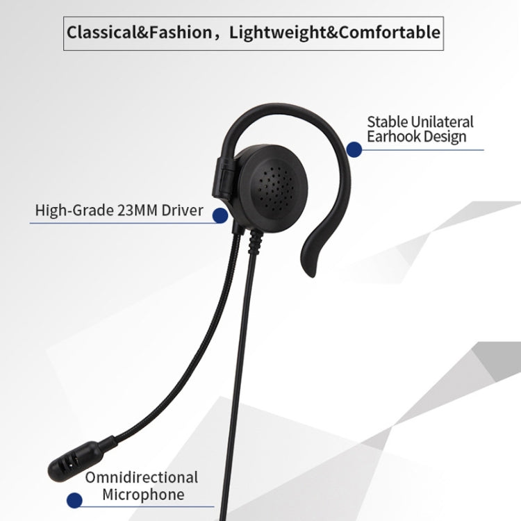 SOYTO SY227 Einseitiges Ohrbügel-Headset mit Kabel für Computer, 3,5mm, getrennte USB-Kabelsteuerung
