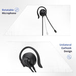 SOYTO SY227 Einseitiges Ohrbügel-Headset mit Kabel für Computer, 3,5mm, getrennte USB-Kabelsteuerung