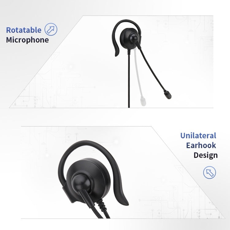 SOYTO SY227 Einseitiges Ohrbügel-Headset mit Kabel für Computer, 3,5mm, getrennte USB-Kabelsteuerung