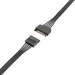 Netzteil SATA 15Pin männlich und weiblich Verlängerungskabel Robuste Festplatten-Stromanschlusskabel, 30cm 15Pin, 60cm 15Pin