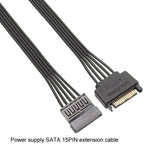 Netzteil SATA 15Pin männlich und weiblich Verlängerungskabel Robuste Festplatten-Stromanschlusskabel, 30cm 15Pin, 60cm 15Pin