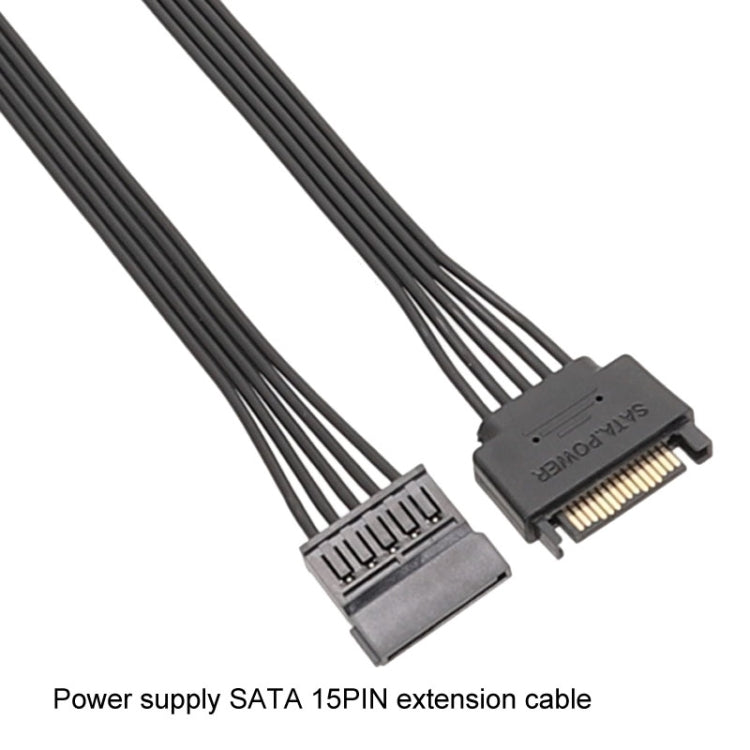 Netzteil SATA 15Pin männlich und weiblich Verlängerungskabel Robuste Festplatten-Stromanschlusskabel, 30cm 15Pin, 60cm 15Pin