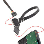 Netzteil SATA 15Pin männlich und weiblich Verlängerungskabel Robuste Festplatten-Stromanschlusskabel, 30cm 15Pin, 60cm 15Pin