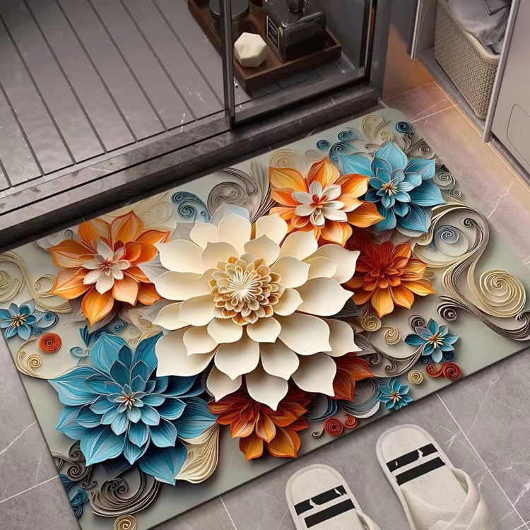 3D Ölgemälde Kieselalgen-Schlamm Saugfähige Fußmatte Rutschfester Teppich, 40 x 60cm, 50 x 80cm