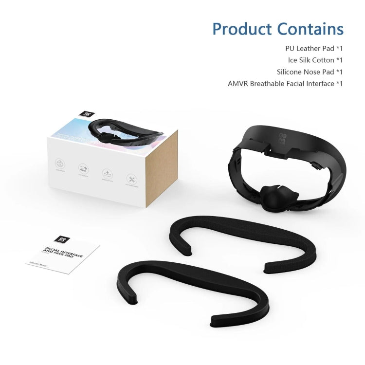 AMVR Q3FC1 für Meta Quest3 Maske aus Eisseide, atmungsaktives Ledermaterial