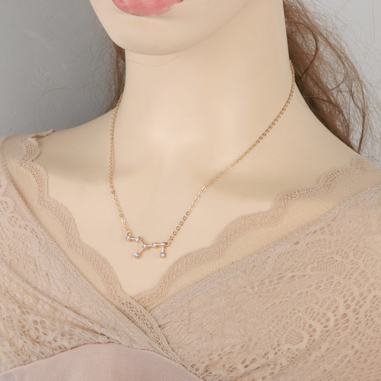 12 Sternzeichen mit Diamanten Halskette Karte Strass Schlüsselbein Kette Anhänger, Skorpion Golden, Schütze Golden, Steinbock Golden, Stier Golden, Fische Golden, Löwe Golden, Waage Golden, Krebs Golden, Wassermann Golden, Jungfrau Golden, Widder Golden