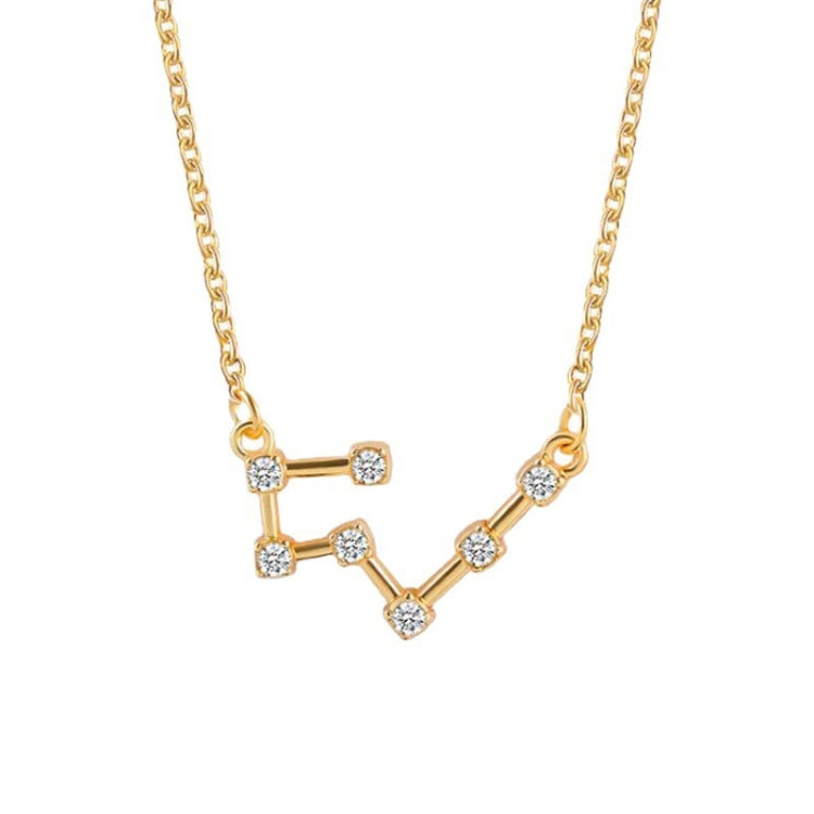 12 Sternzeichen mit Diamanten Halskette Karte Strass Schlüsselbein Kette Anhänger, Skorpion Golden, Schütze Golden, Steinbock Golden, Stier Golden, Fische Golden, Löwe Golden, Waage Golden, Krebs Golden, Wassermann Golden, Jungfrau Golden, Widder Golden