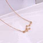 12 Sternzeichen mit Diamanten Halskette Karte Strass Schlüsselbein Kette Anhänger, Skorpion Golden, Schütze Golden, Steinbock Golden, Stier Golden, Fische Golden, Löwe Golden, Waage Golden, Krebs Golden, Wassermann Golden, Jungfrau Golden, Widder Golden