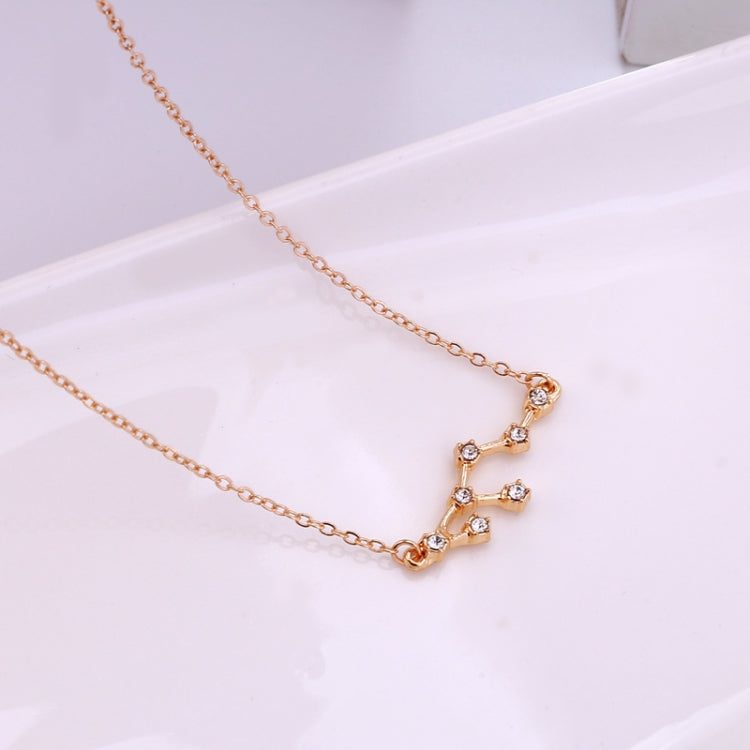 12 Sternzeichen mit Diamanten Halskette Karte Strass Schlüsselbein Kette Anhänger, Skorpion Golden, Schütze Golden, Steinbock Golden, Stier Golden, Fische Golden, Löwe Golden, Waage Golden, Krebs Golden, Wassermann Golden, Jungfrau Golden, Widder Golden