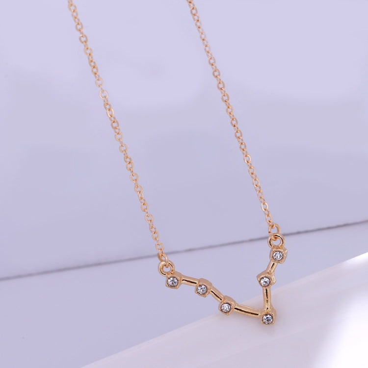 12 Sternzeichen mit Diamanten Halskette Karte Strass Schlüsselbein Kette Anhänger, Skorpion Golden, Schütze Golden, Steinbock Golden, Stier Golden, Fische Golden, Löwe Golden, Waage Golden, Krebs Golden, Wassermann Golden, Jungfrau Golden, Widder Golden