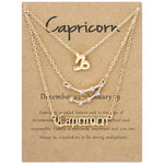 3-in-1 Halskette Set mit 12 Tierkreiszeichen Retro Alphabet Symbole mit Diamanten Schmuckset, Skorpion Gold, Schütze Gold, Steinbock Gold, Stier Gold, Fische Gold, Löwe Gold, Waage Gold, Krebs Gold, Wassermann Gold, Jungfrau Gold, Widder Gold...