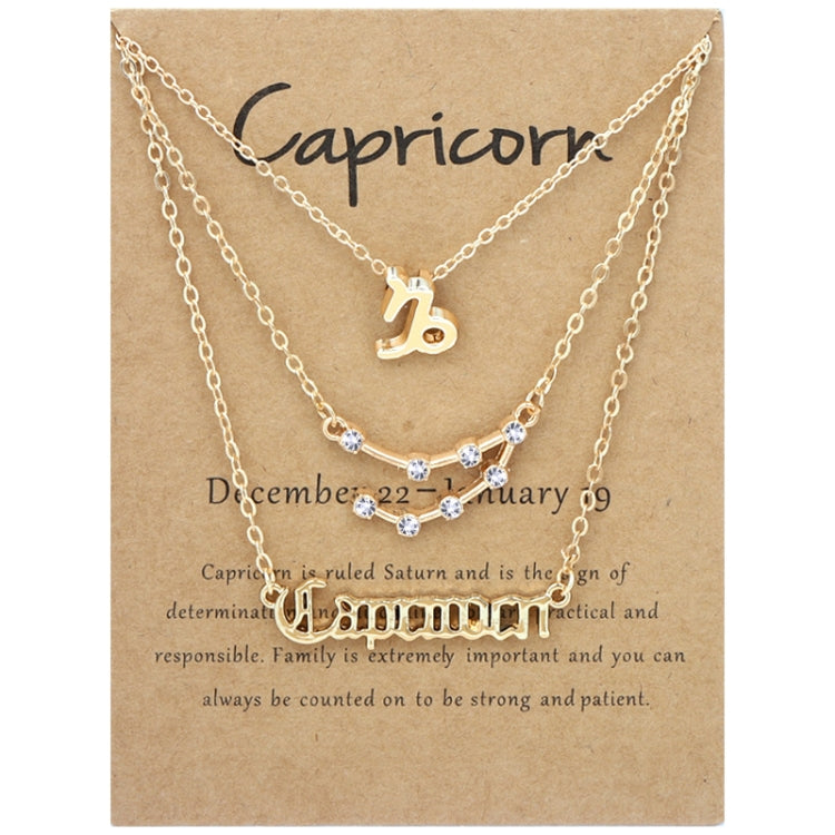 3-in-1 Halskette Set mit 12 Tierkreiszeichen Retro Alphabet Symbole mit Diamanten Schmuckset, Skorpion Gold, Schütze Gold, Steinbock Gold, Stier Gold, Fische Gold, Löwe Gold, Waage Gold, Krebs Gold, Wassermann Gold, Jungfrau Gold, Widder Gold...