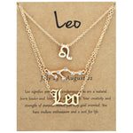 3-in-1 Halskette Set mit 12 Tierkreiszeichen Retro Alphabet Symbole mit Diamanten Schmuckset, Skorpion Gold, Schütze Gold, Steinbock Gold, Stier Gold, Fische Gold, Löwe Gold, Waage Gold, Krebs Gold, Wassermann Gold, Jungfrau Gold, Widder Gold...