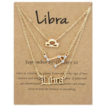 3-in-1 Halskette Set mit 12 Tierkreiszeichen Retro Alphabet Symbole mit Diamanten Schmuckset, Skorpion Gold, Schütze Gold, Steinbock Gold, Stier Gold, Fische Gold, Löwe Gold, Waage Gold, Krebs Gold, Wassermann Gold, Jungfrau Gold, Widder Gold...