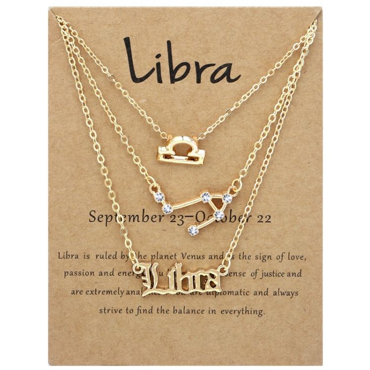 3-in-1 Halskette Set mit 12 Tierkreiszeichen Retro Alphabet Symbole mit Diamanten Schmuckset, Skorpion Gold, Schütze Gold, Steinbock Gold, Stier Gold, Fische Gold, Löwe Gold, Waage Gold, Krebs Gold, Wassermann Gold, Jungfrau Gold, Widder Gold...