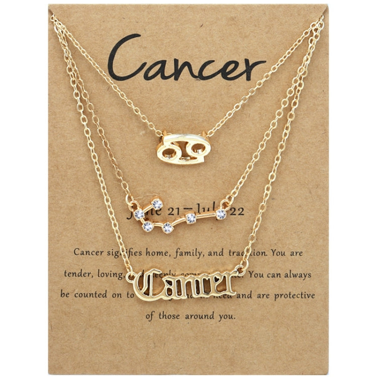 3-in-1 Halskette Set mit 12 Tierkreiszeichen Retro Alphabet Symbole mit Diamanten Schmuckset, Skorpion Gold, Schütze Gold, Steinbock Gold, Stier Gold, Fische Gold, Löwe Gold, Waage Gold, Krebs Gold, Wassermann Gold, Jungfrau Gold, Widder Gold...
