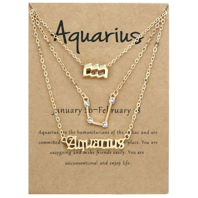 3-in-1 Halskette Set mit 12 Tierkreiszeichen Retro Alphabet Symbole mit Diamanten Schmuckset, Skorpion Gold, Schütze Gold, Steinbock Gold, Stier Gold, Fische Gold, Löwe Gold, Waage Gold, Krebs Gold, Wassermann Gold, Jungfrau Gold, Widder Gold...